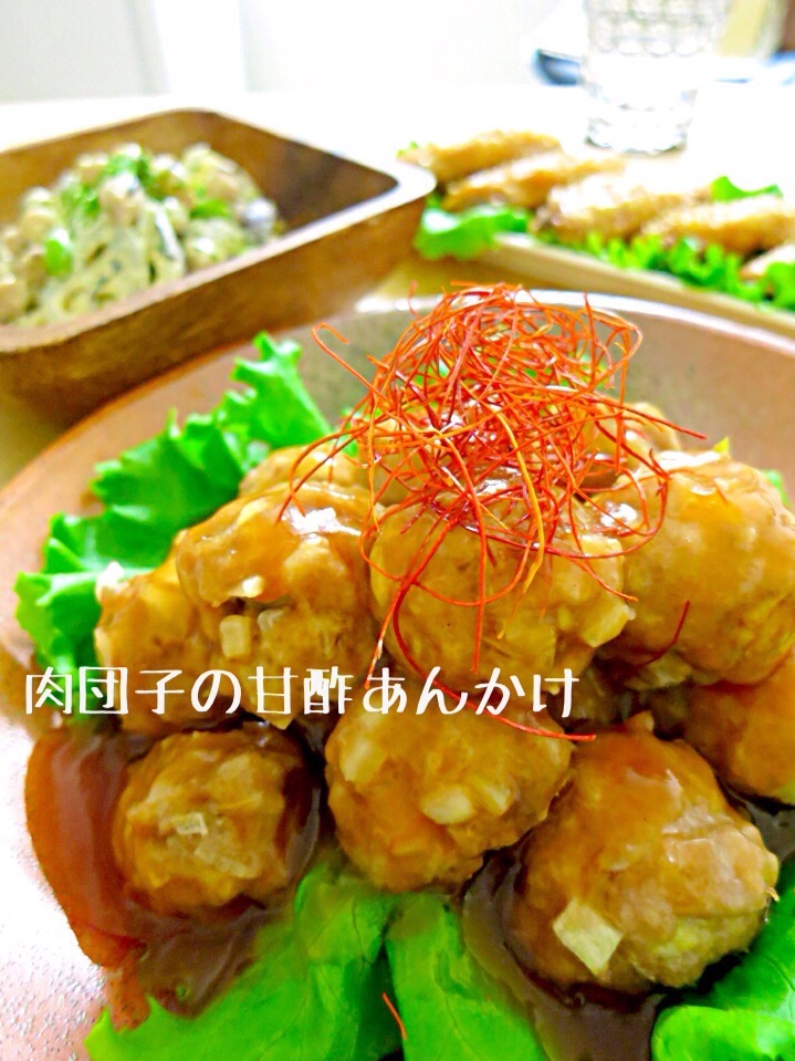 揚げない！肉団子の甘酢あんかけ